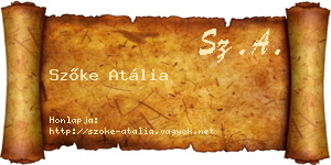 Szőke Atália névjegykártya
