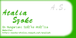 atalia szoke business card